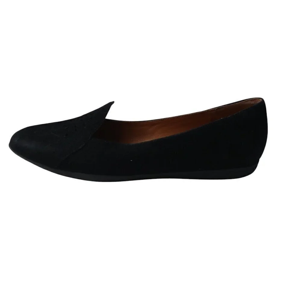 Gentle Souls Erica Black Leather Flats Loafers Womens 7